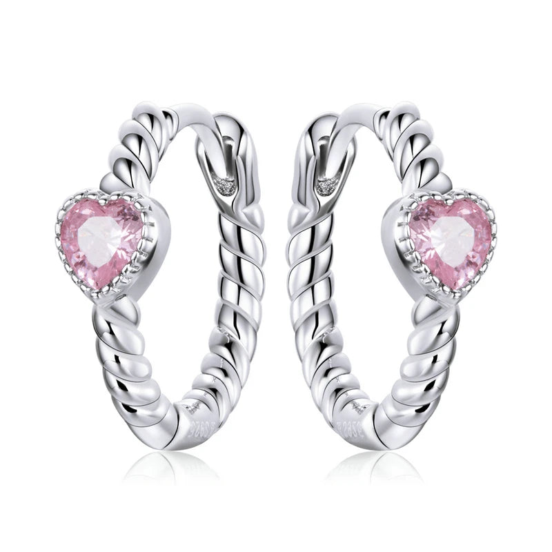 Bamoer 100% 925 Sterling Silver Original Blue Green Zircon Earrings Main Stone for Women Anniversary Wedding Fine Jewelry Gift