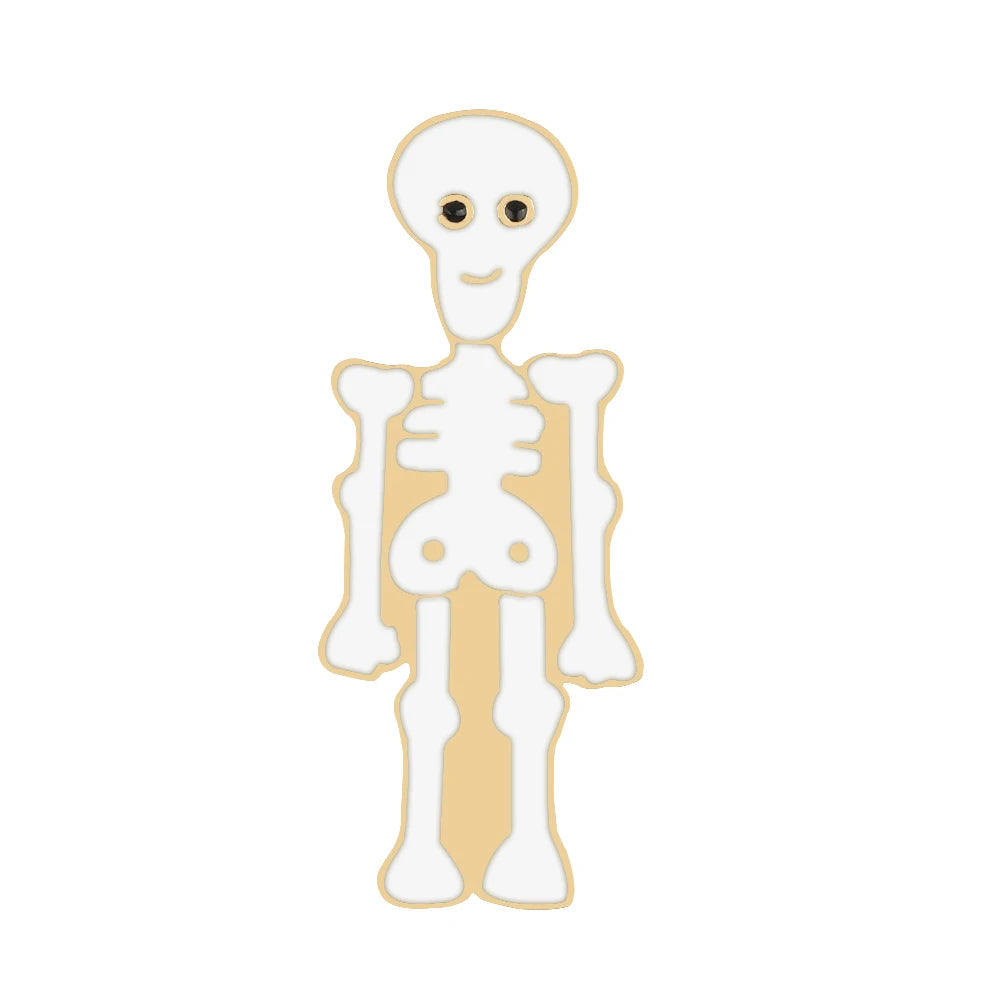 More Styles Halloween Day Punk Skeleton Enamel Pin Women Men Rose Flower Skull Brooches Metal Jean Coat Lapel Pin Badge Jewelry