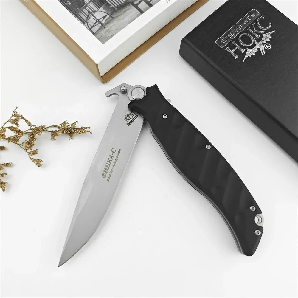 Russian HOKC Utility Folding Knife D2 Blade G10 Handle Pocket Portable liner lock Tactical Survival Hunting Rescue EDC knife - Madeinsea©