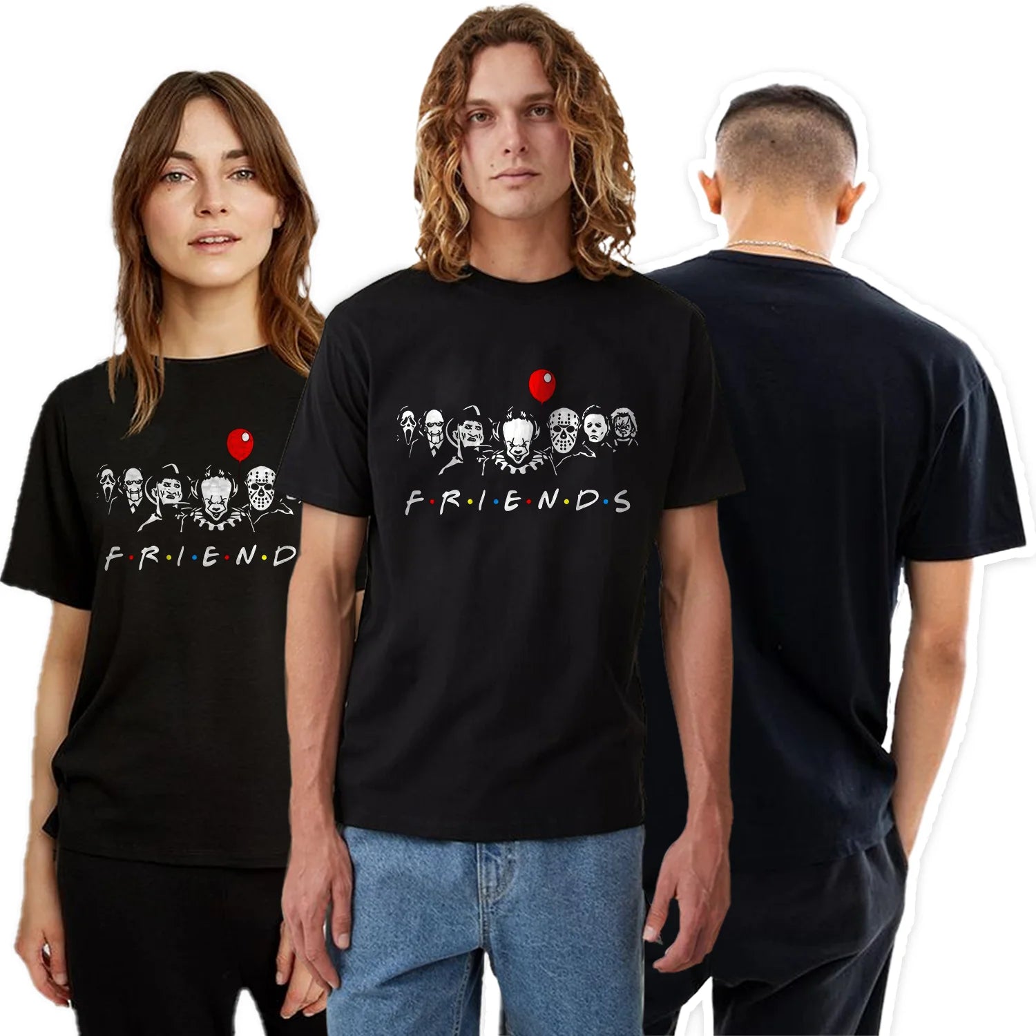 T-shirt en coton drôle pour homme avec motif d'Halloween, t-shirt d'horreur pour homme, grande taille, t-shirt drôle pour homme