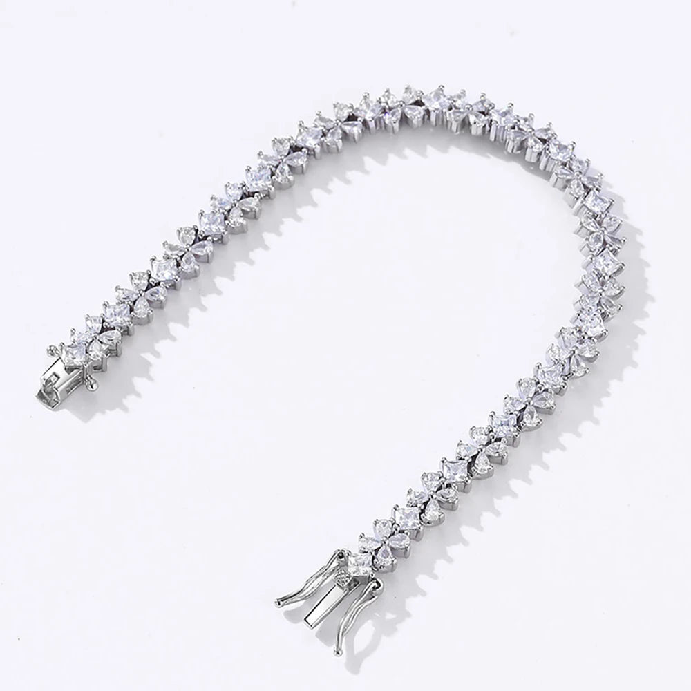 Serenity Sparkling 5A Zircon Tennis Bracelet For Women Men 100%  S925 Sterling Silver High Carbon Diamond Bracelet Fine Jewelry