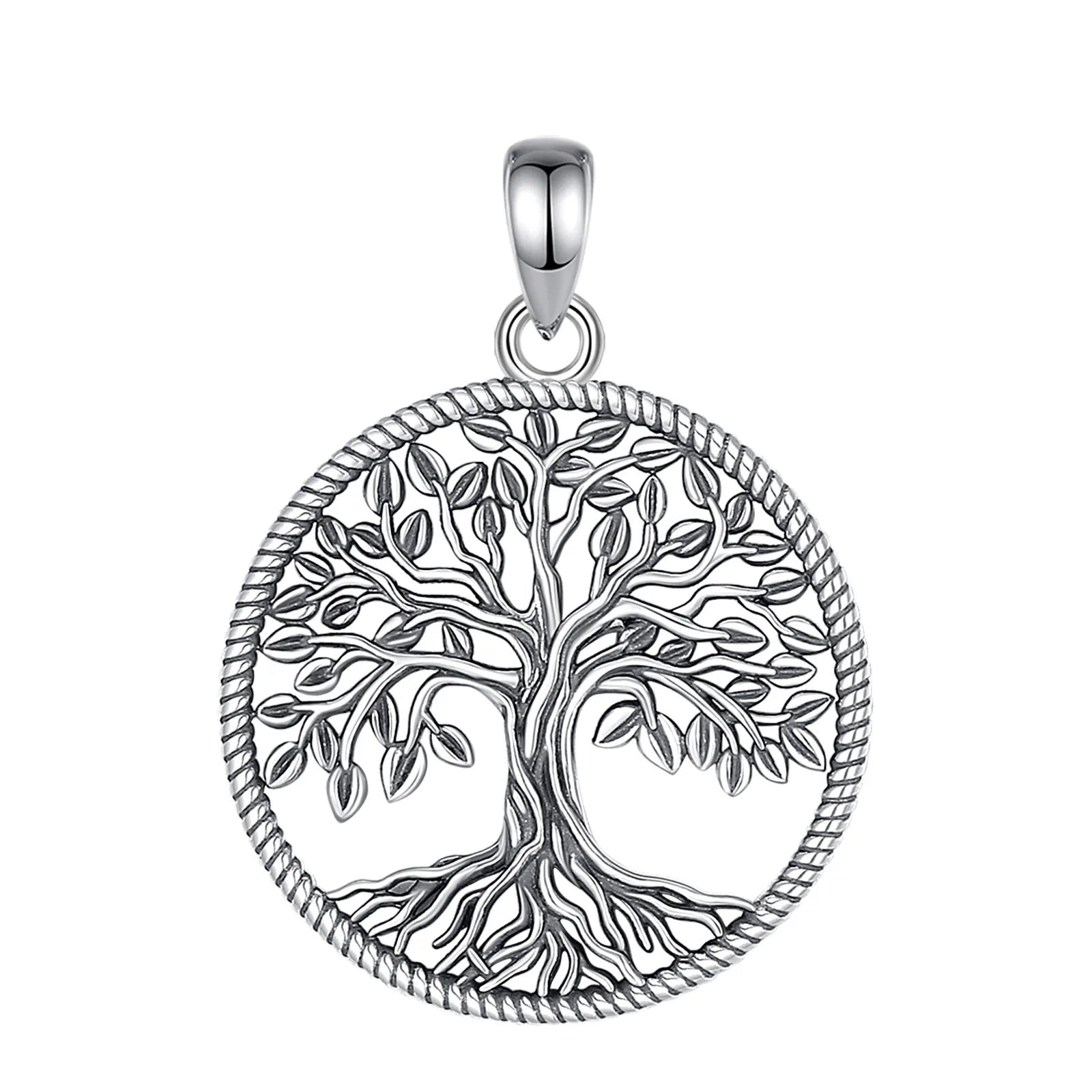 Eudora 925 Sterling Silver Vintage Tree of Life Necklace Vintage Yggdrasil Pendant Tree Jewelry Gift for Mom and Grandma Women