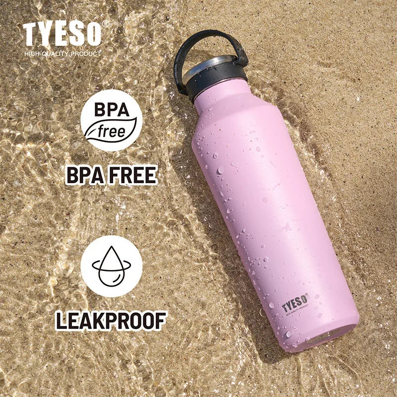 Tyeso Thermos Cup Stainless Steel Vacuum Water Bottle With handle Portable Leak-Proof for Sports Outdoo Insulated Cups Drinkware