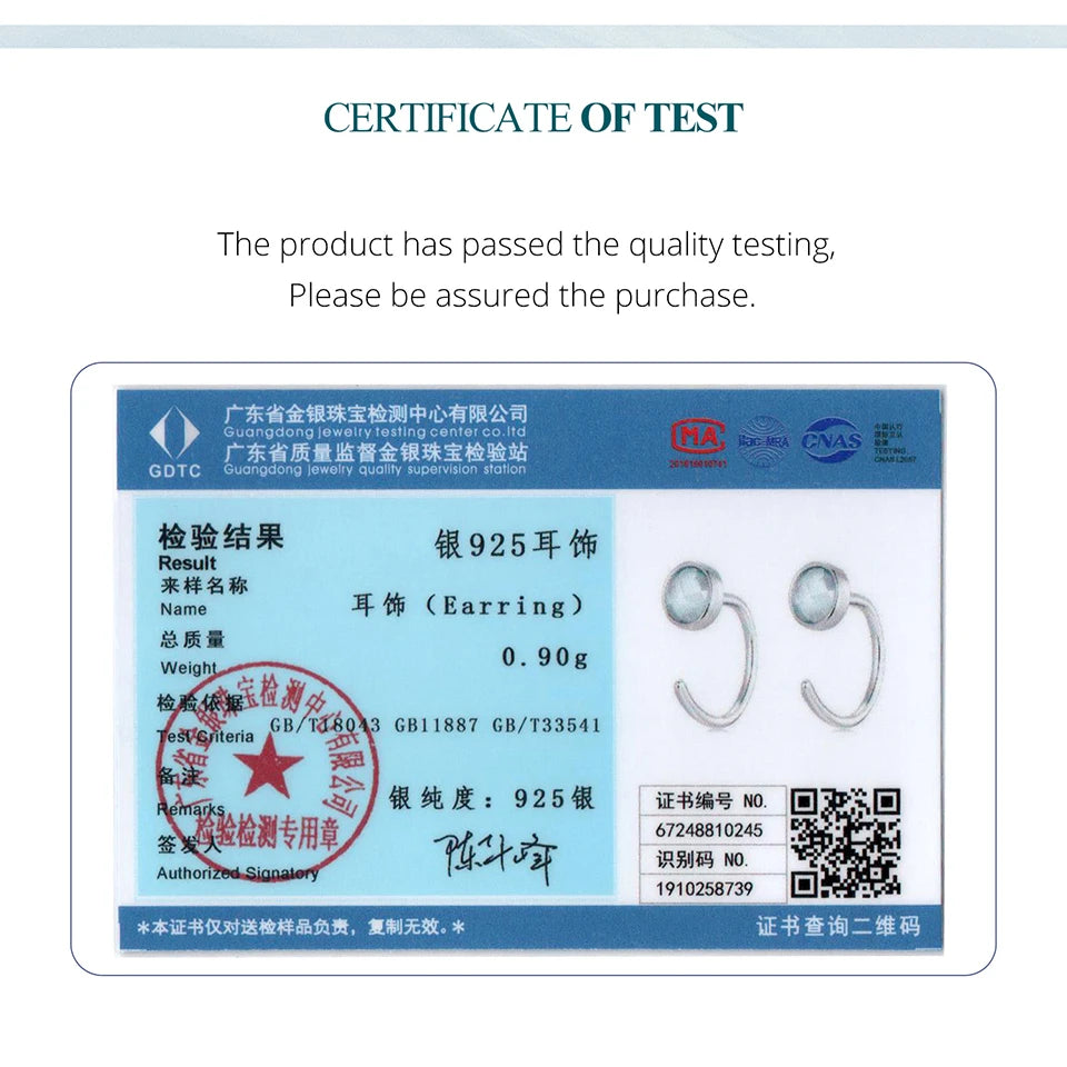 BAMOER Ohrstecker aus massivem 925er Sterlingsilber, transparenter blauer Spinell, zierliche, lässige Ohrringe für Frauen, hypoallergener Schmuck