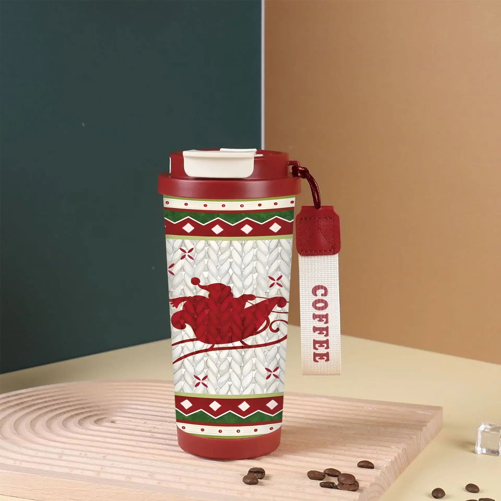 Christmas thermos cup 316 stainless steel lily of the valley coffee cup cartoon Christmas holiday gift