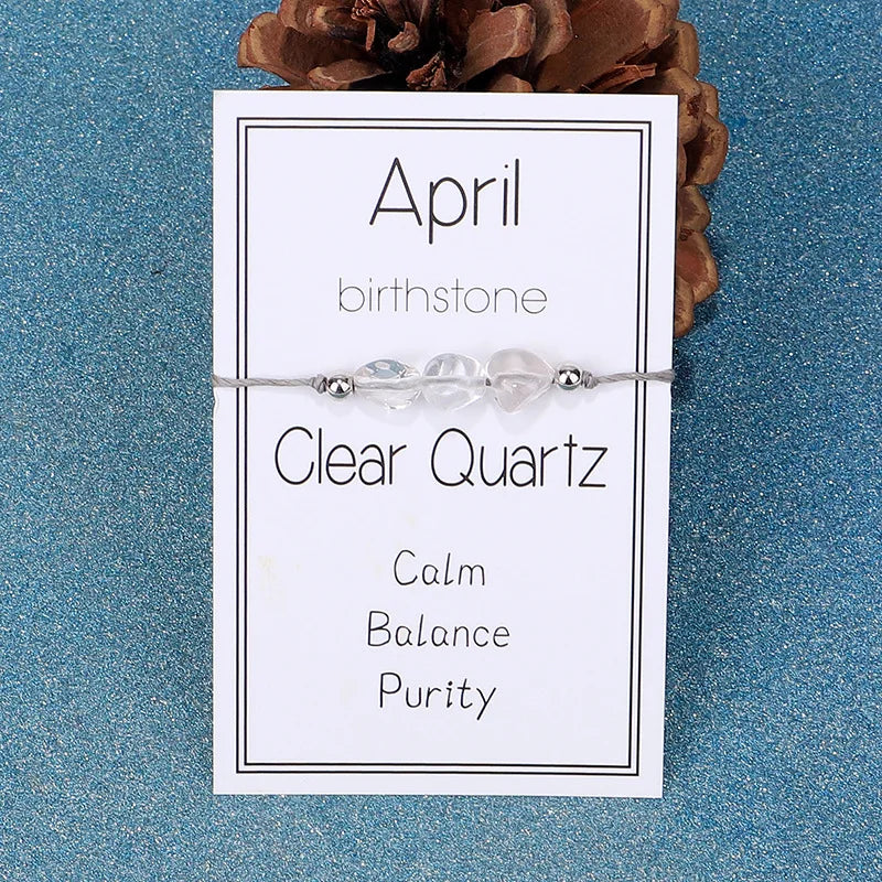 Natural Irregular Stone Bracelet For Women Men Colorful Quartz Crystal Stones Month Birthday Bracelets Aesthetic Charm Jewelry