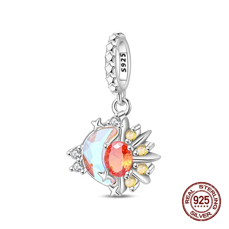 Summer New 925 Sterling Silver Zircon Crab Octopus Jellyfish Turtle Shell Charms Beads Fit Original Bracelets DIY Jewelry Gifts