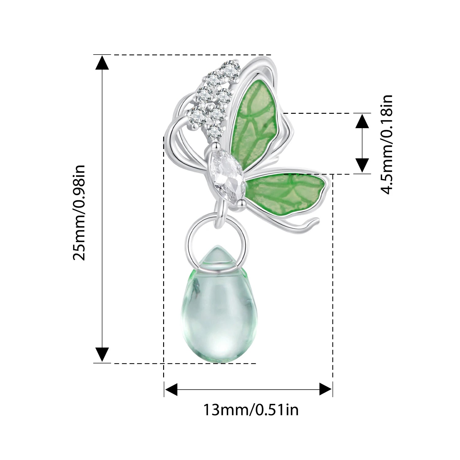 BISAER 925 Sterling Silver Butterfly Flower Silicone Charm Bead Dragonfly Crab Pendant For Women Girl DIY Bracelets Fine Jewelry