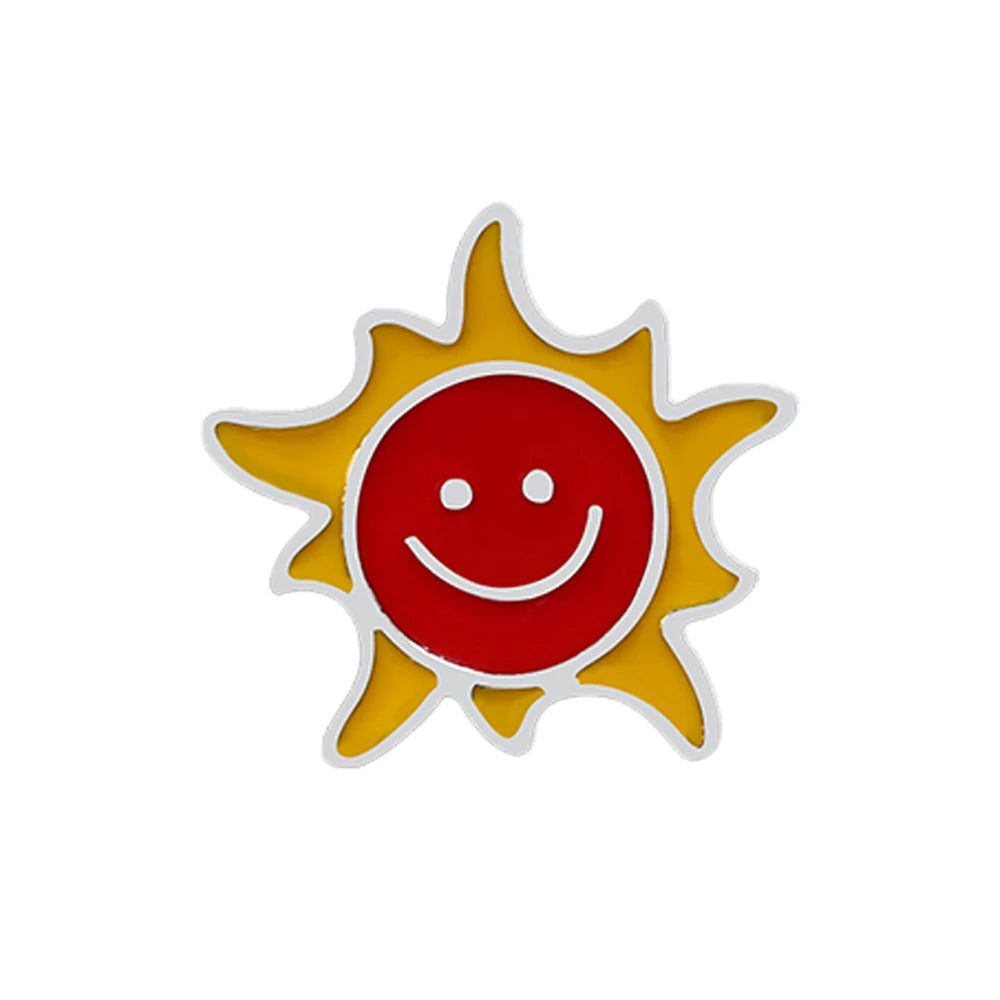 Enjoy Summer Holiday Brooch Cartoon Sea Beach Sunglasses Pins for Friends Drink Cup Ice Cream Tree Enamel Badge Bag Jewelry Gift