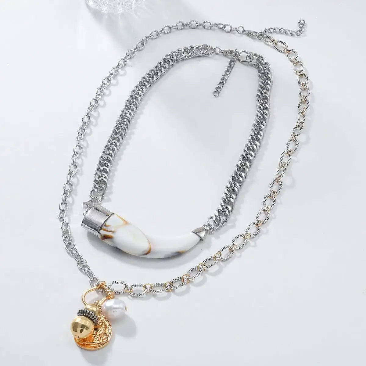 ZAA Multi-layer Animal Corner Pendant Geometric Women's Necklace