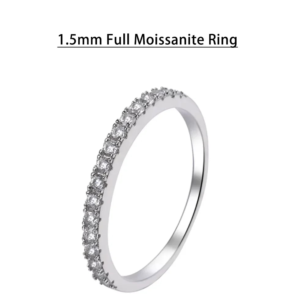 Serenity 5 Row D Color Moissanite Rings Women Gift 100% S925 Sterling Silver Plated 18K Lab Diamond Eternity Rings Fine Jewelry - Madeinsea©