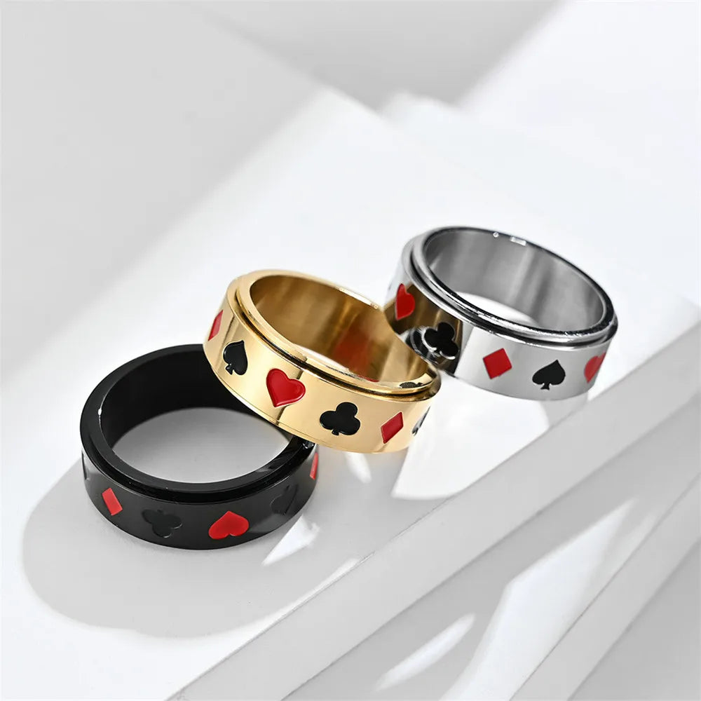 Stainless Steel Poker Ring for Luck - Madeinsea©