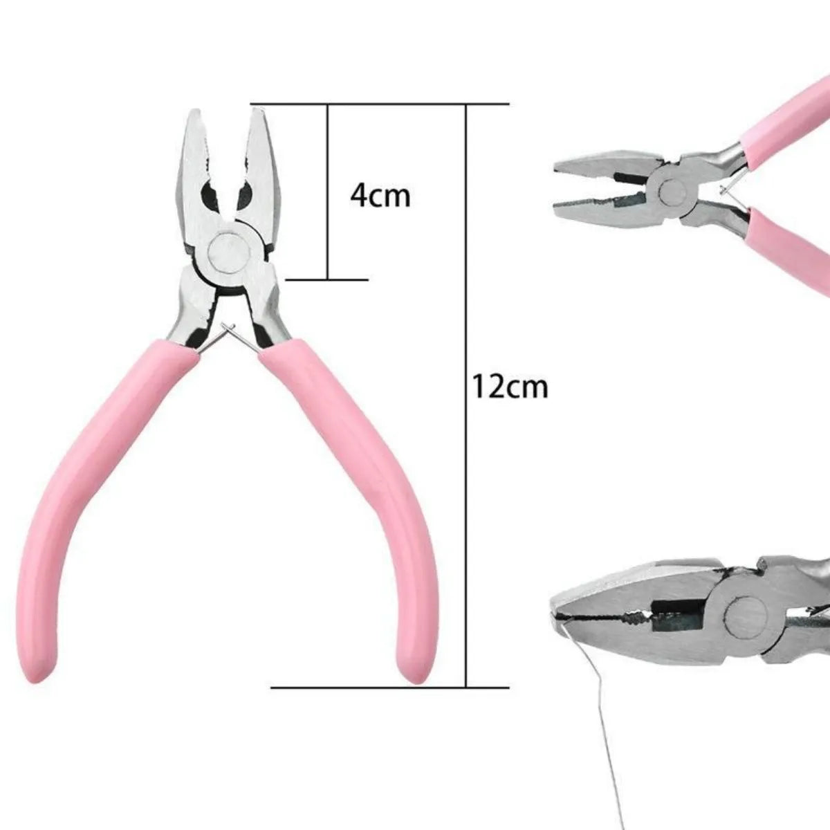 Cute Pink Color Handle Anti-slip Splicing and Fixing Jewelry Pliers Tools & Equipment Kit for DIY Jewelery Making Needlework