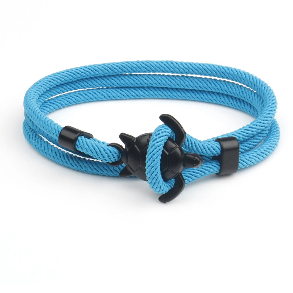 Bracelet homme simple et élégant en corde tressée à la main, style tortue de mer, de haute qualité, finition milanaise. Bijou idéal à offrir.