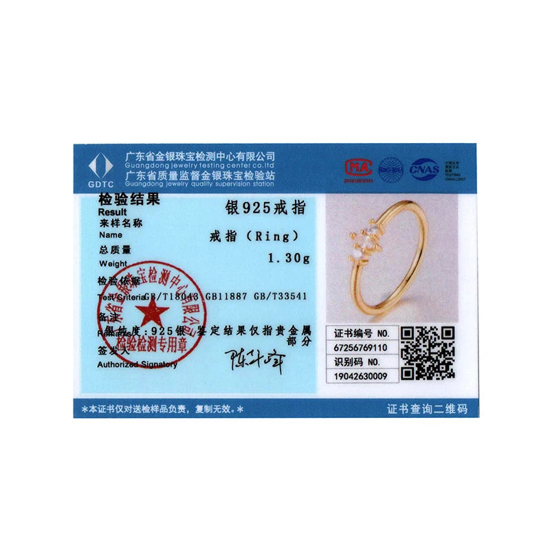 WOSTU 925 Sterling Silver Marquise Round Mini Cubic Zirconia Stackable Rings Plated gold for Women Anniversary Fine Jewelry Gift