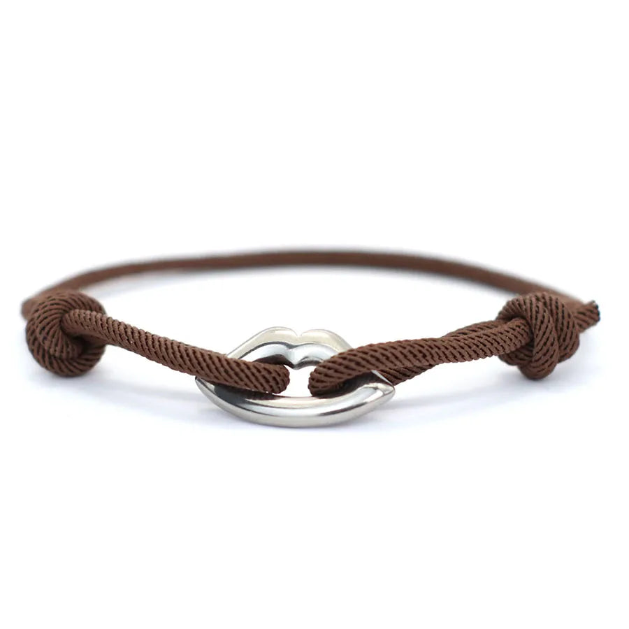 Stylish Rope Bracelet Unisex Handmade Adjustable Lip Shape Charm Braslet Luck Red Thread Braclet Friendship Jewelry Cord Pulsera