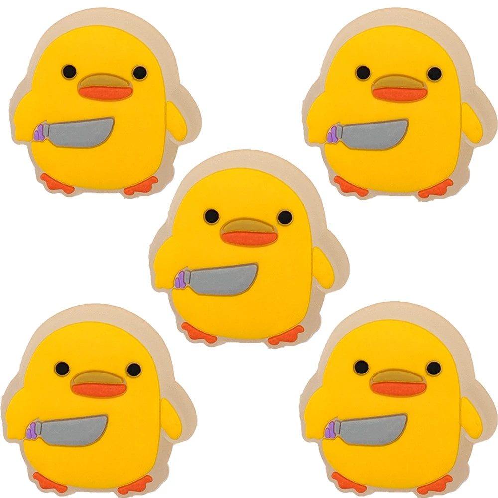 5PCS LED Clog Shoe Charms Cute Animal Duck Gamepad Pig Black Cat Shoe Buckle Accessories Pins for Women Men Cute Shoe Decoration