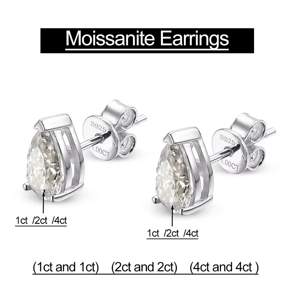 Serenty 1-4ct Pear Cut D VVS1 Moissanite Necklace for Women Gift Pure S925 Sterling Silver Water Drop Pendant NecK Chain Jewelry - Madeinsea©