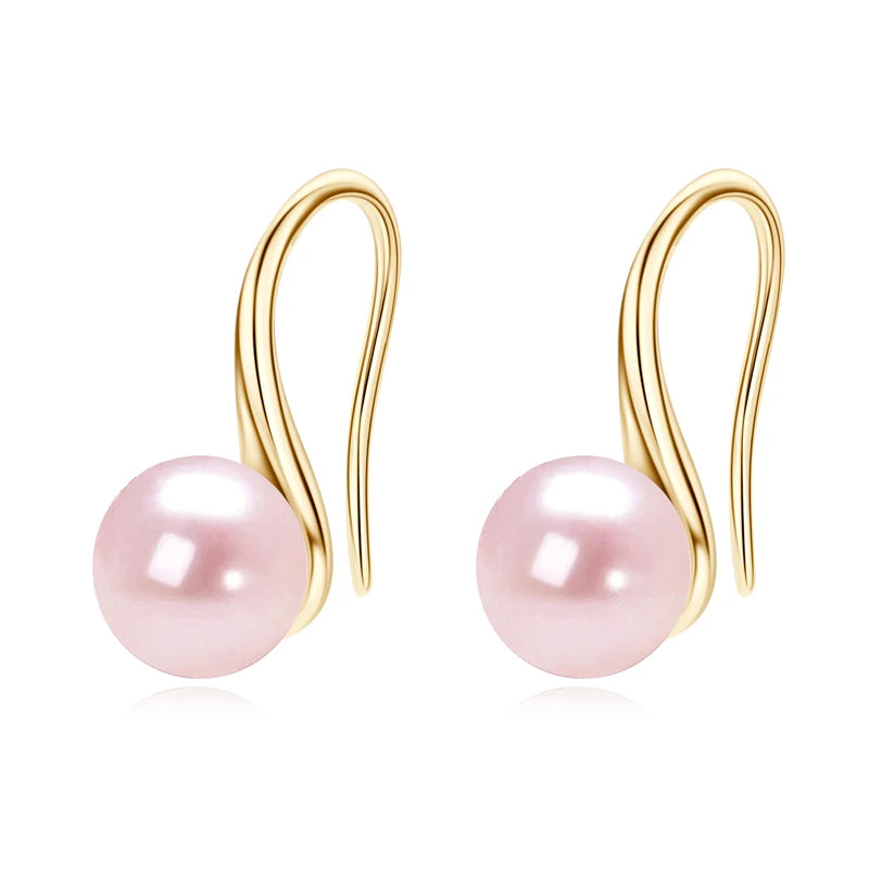 OXTAO 14K Gold Filled 8-8.5mm Freshwater Pearl Spoon Design Earrings For Women Wedding Party Jewelry Accessories Gift