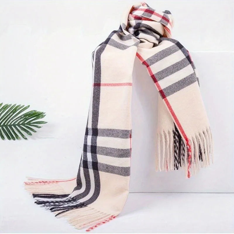 Unisex Winter Thermal Thick Scarf Fleece Lined Neck Warmer for Men Women Windproof Outdoor Accessory Decorate The Gift