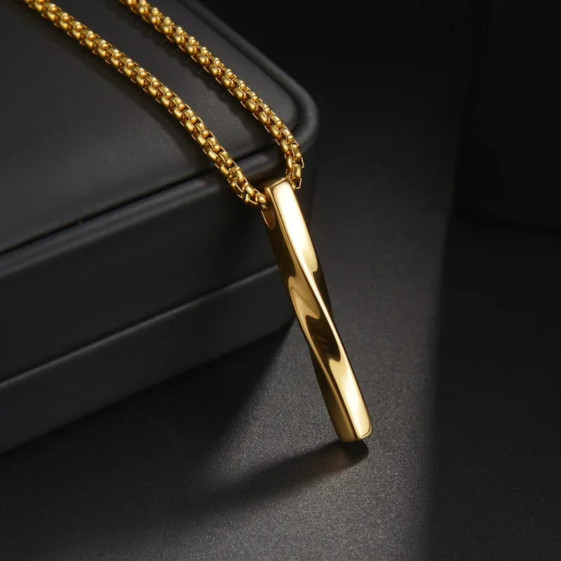 MKENDN Charm Herren Halskette aus Edelstahl mit spiralförmigem Anhänger, hochwertiger geometrischer Anhänger, DIY-Halskettenzubehör