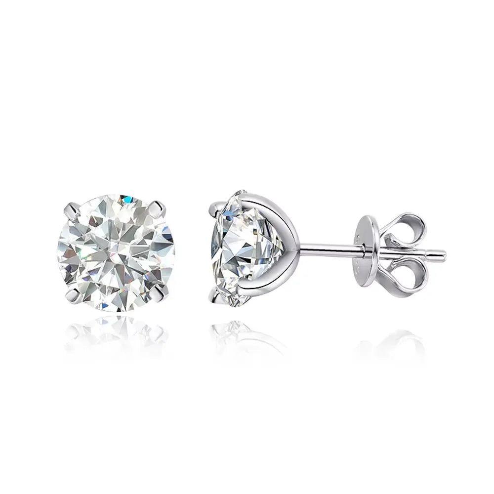 Serenity 0.2-3CT Yellow Gold Color Moissanite Stud Earrings Women Sparkling Classic Wedding Lab Diamond Earring Pure S925 Silver - Madeinsea©