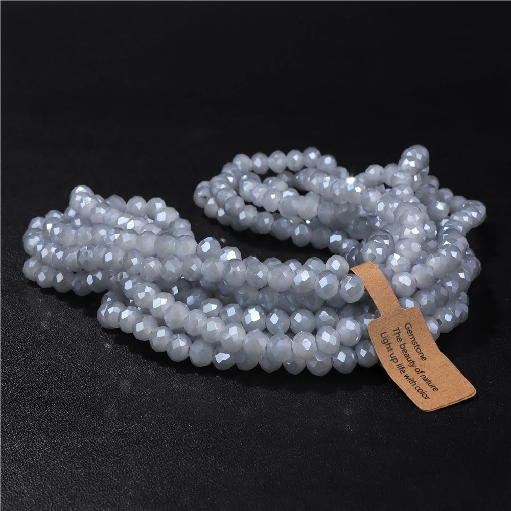 4x6MM/5X8MM Rondelle Crystal Glass Beads AB Color Faceted Loose Spacer Bead For Jewelry Making Clothing Handmade DIY 1 Strand