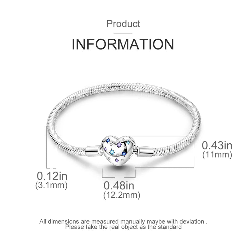New Original 925 Sterling Silver Bracelet Heart Butterfly Bracelet For Women Fit Original Bracelet Charms Beads Jewelry DIY Gift