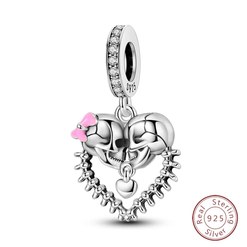 Halloween 925 Sterling Silver Design Charms Beads Pendants Suitable for Original Bracelet DIY Exquisite Making Jewelry