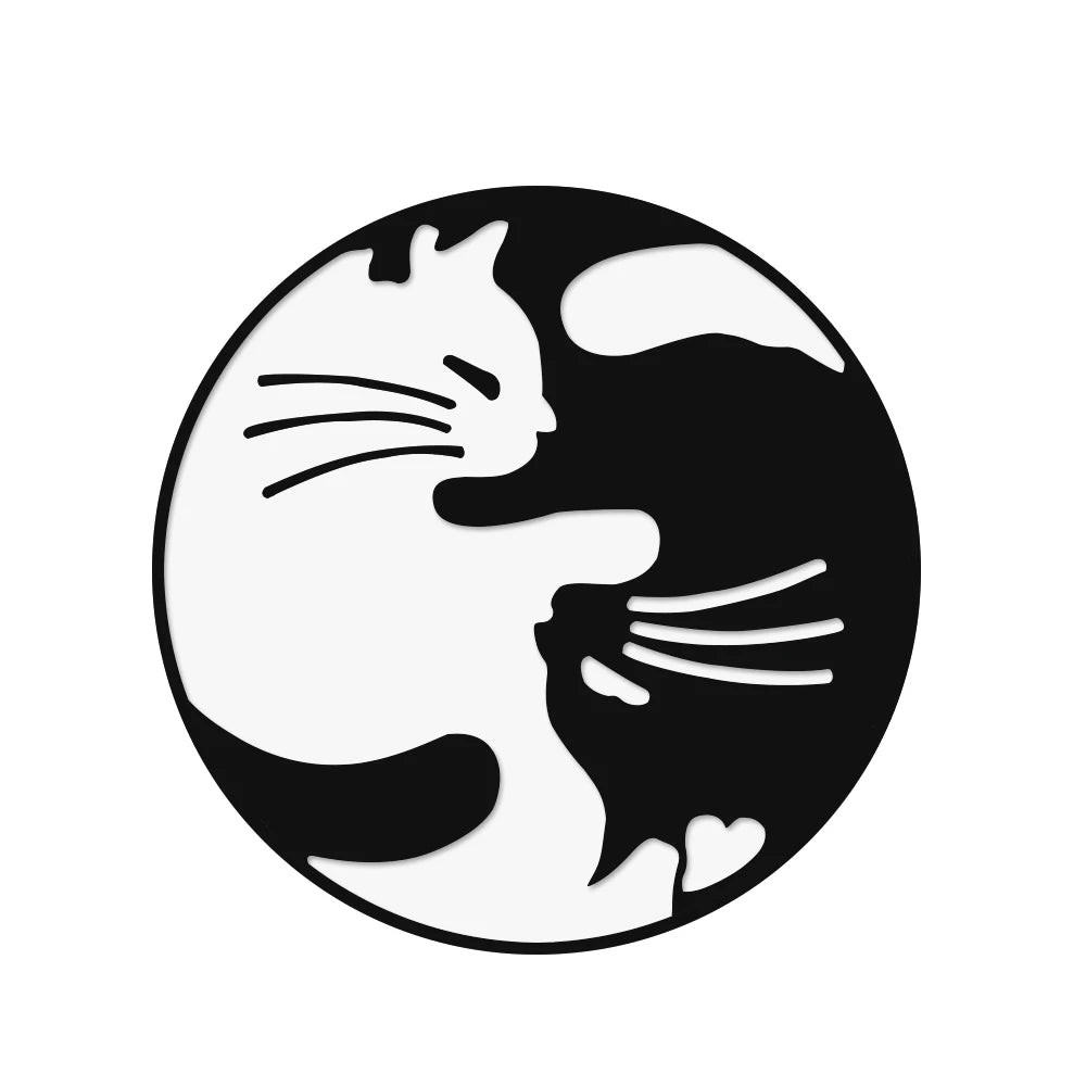 Cat Lover Collection Brooches Cute White Black Cat Badges Pins Sleepy Hug Kitty Enamel Pins Coat Hat Animal Decoration Jewelry