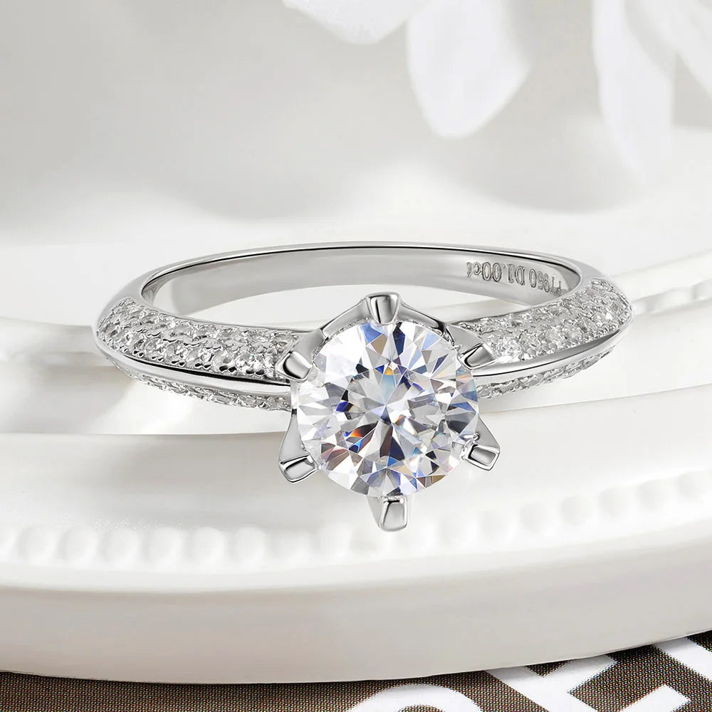 Serenity 1/3/5ct D Color Moissanite Rings For Women Anniversary Gift  100% S925 Sterling Silver Eternity Ring Wedding Bridal GRA
