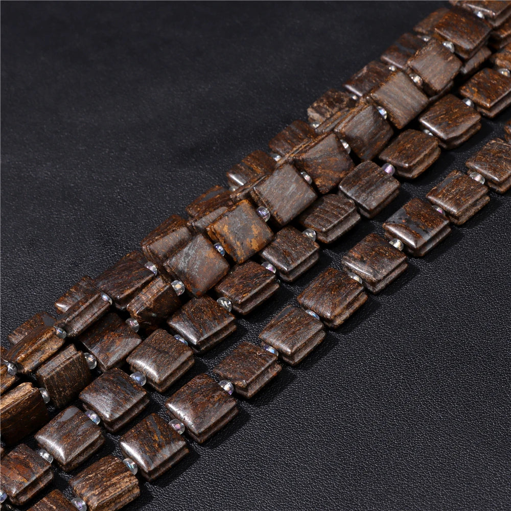 High Quality Gems Stone Bead Natural Cube Flat Square Loose Spacer Beads For Jewelry Making Bracelet Necklace DIY Crafts 10MM