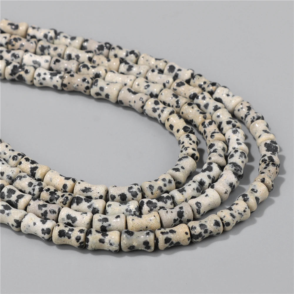 6X10mm Natural Stone Bead Bamboo Shape Aventurine Jaspers Sodalite Loose Spacer Beads For Jewelry Making Handmade DIY Accessorie