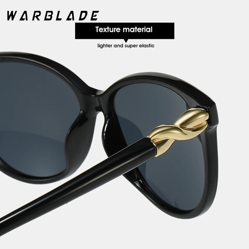 Elegant Ladies Cat Eye Sunglasses Women Luxury Brand Alloy Frame Twist Leg Shades Oversized Sun Glasses Female Outdoor Goggles