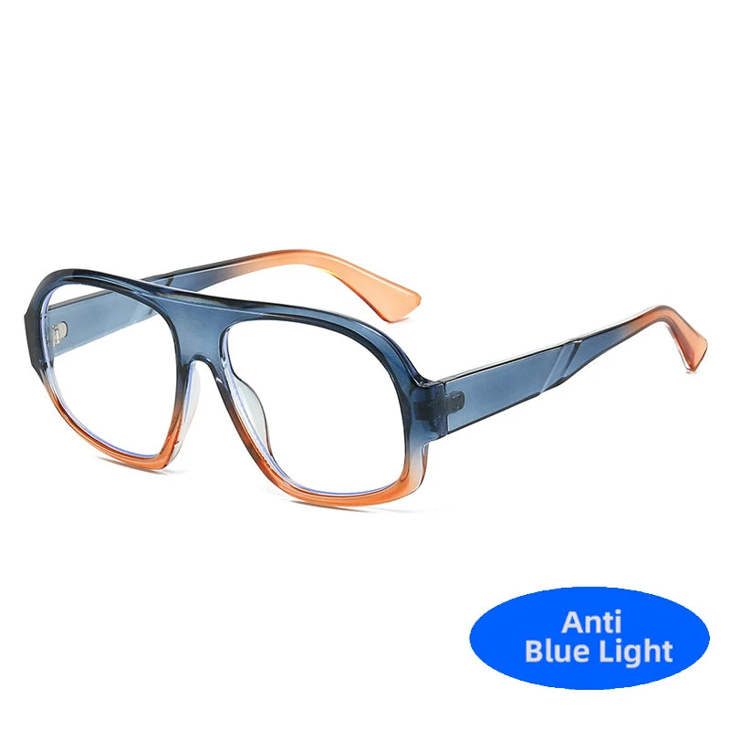 Oversized Pilot Anti Blue Light Glasses Vintage Brand Designer Optical Transparent Women's Eyeglasses Large Blue Light Glasses - Madeinsea©