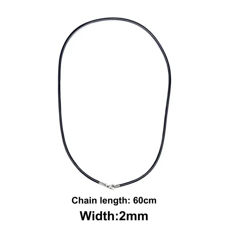 Jiayiqi Rubber Rope Necklace&Bracelets For Men Women Fashion Jewelry Gift Casual Round Neck Black Necklace DIY Rope