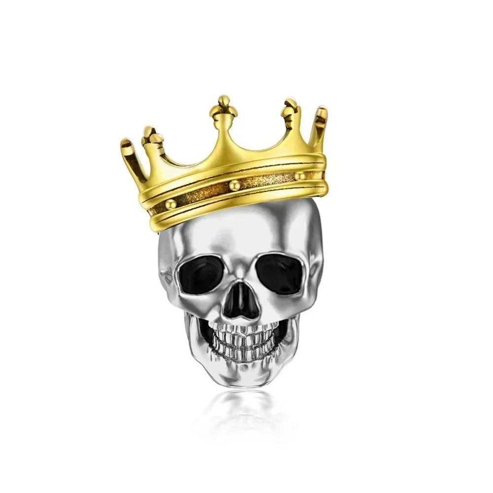 Halloween 925 Sterling Silver Skull Charm Luminous Pumpkin Bat Ghost Coffin Bead Pendant Ring Necklace Bracelet DIY Jewelry Gift