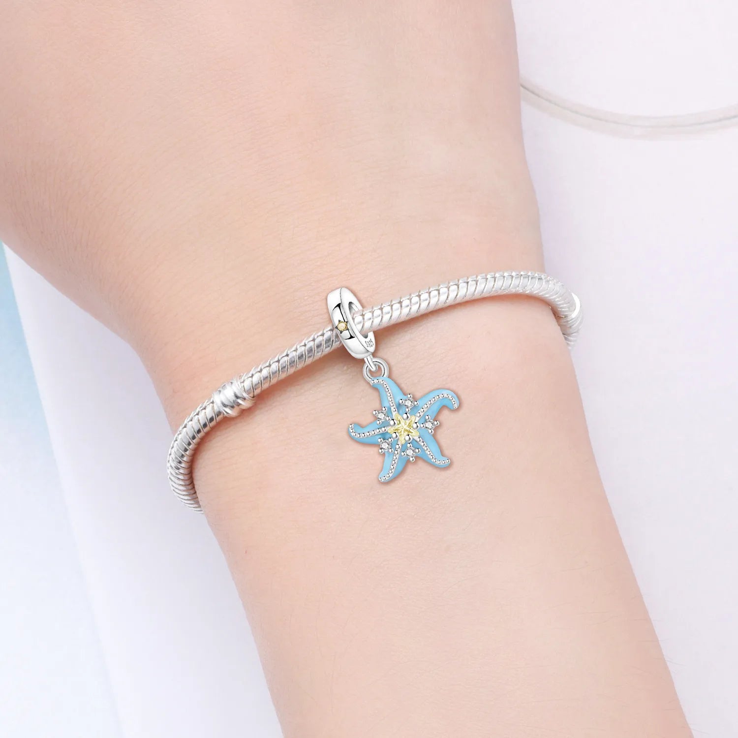 PANPOKI 925 Sterling Silver Sea Star Ocean Pendant Beads Original Pendants Bracelet Charm Jewelry Party DIY Trendy Gifts