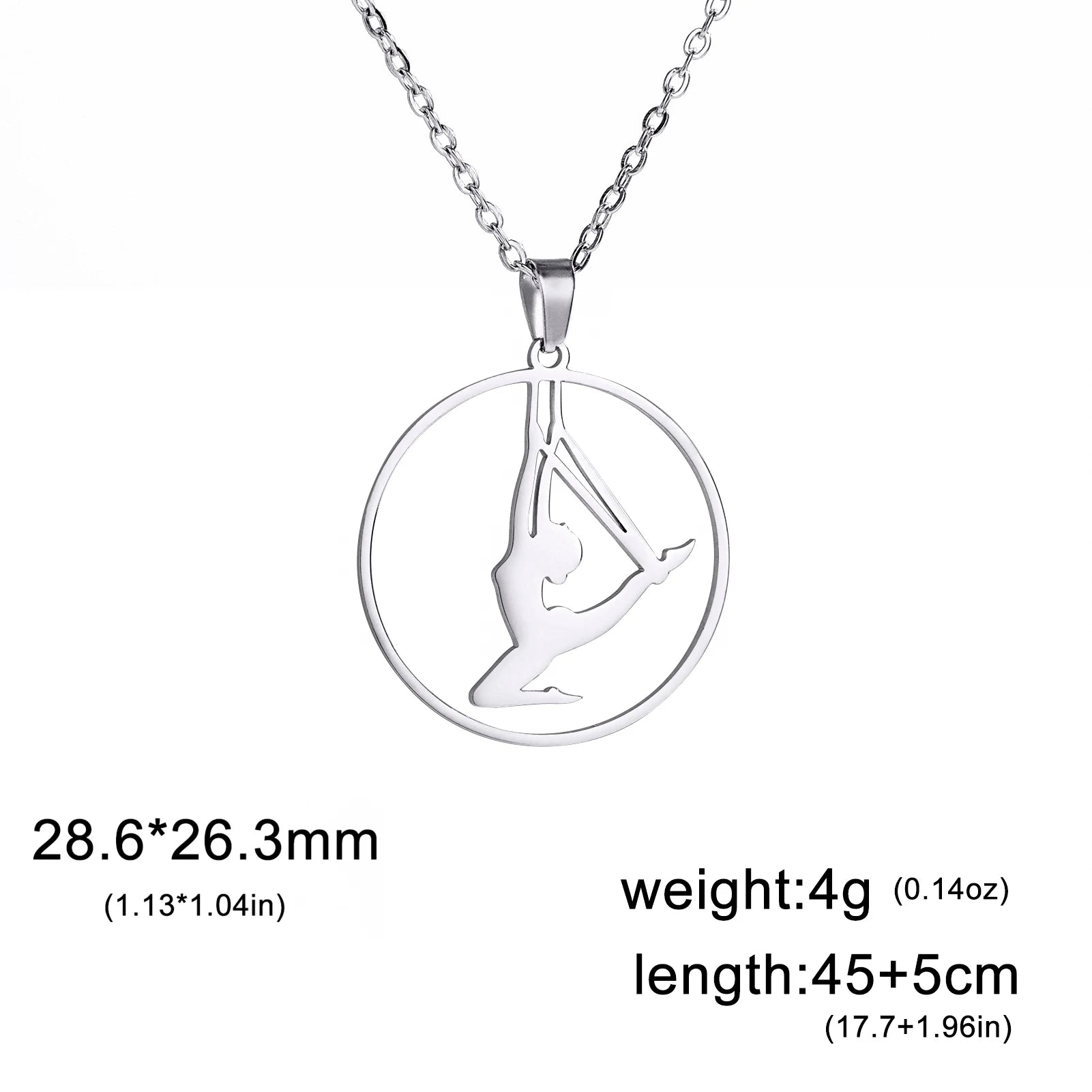 Dreamtimes Gymnastics Necklace Stainless Steel Sports Dance Artistic Gymnastics Skating Athlete Jewelry Pendant Women's Gift