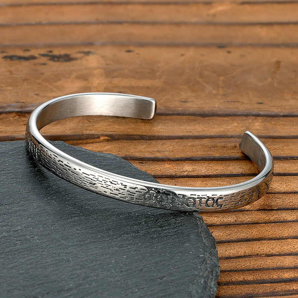 MKENDN Vintage Bark Texture Open Cuff Bracelet Cuban Cuff Bracelets Hand Wristband Fashion Jewelry Friends Gifts Viking Bangles