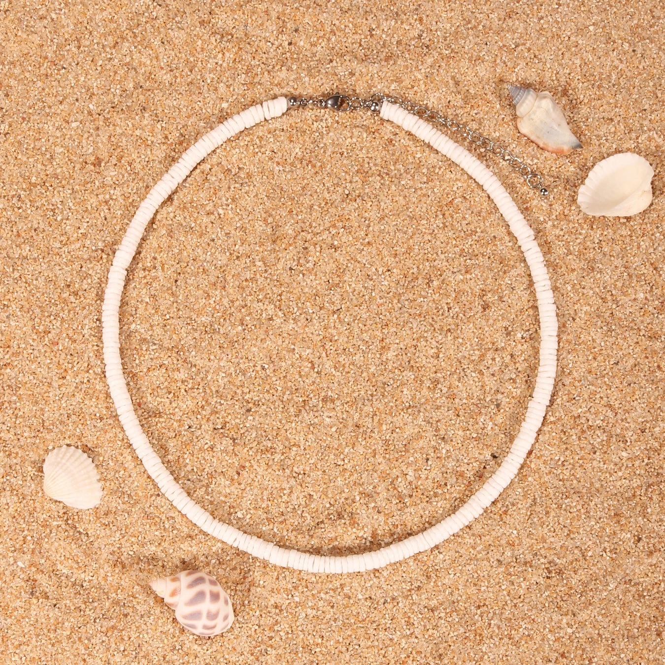 1PC Fashion Summer Beach Bohemia Natural White Shell Beads Necklace for Man Women Surfer Necklace Man Jewelry