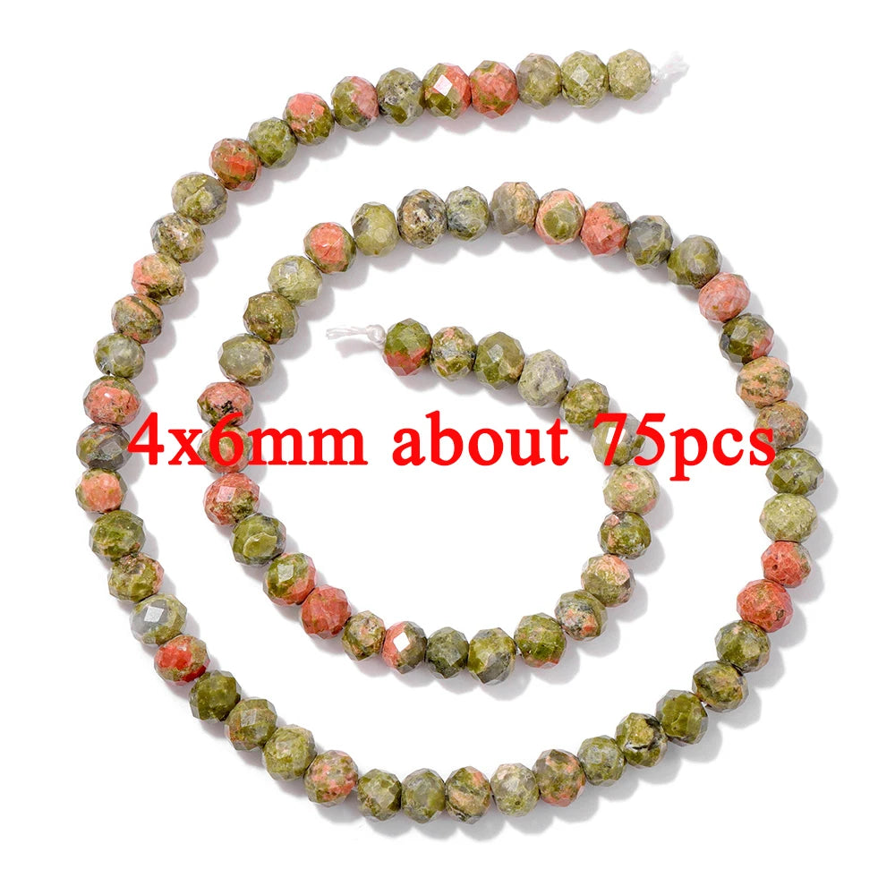 Wholesale Natural Unakite Stone Bead Green Jasper Loose Spacer Beads For Jewelry Making DIY Bracelet Necklace Accessories Supply