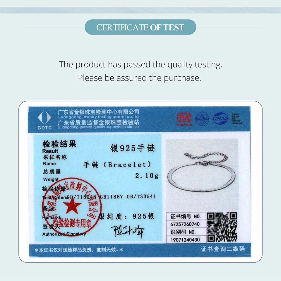 Bamoer 925 Sterling Silver Wide Snake Chain Bracelet Stackable Snake Printed Wrist Bracelet Pack for Women Dainty Gift