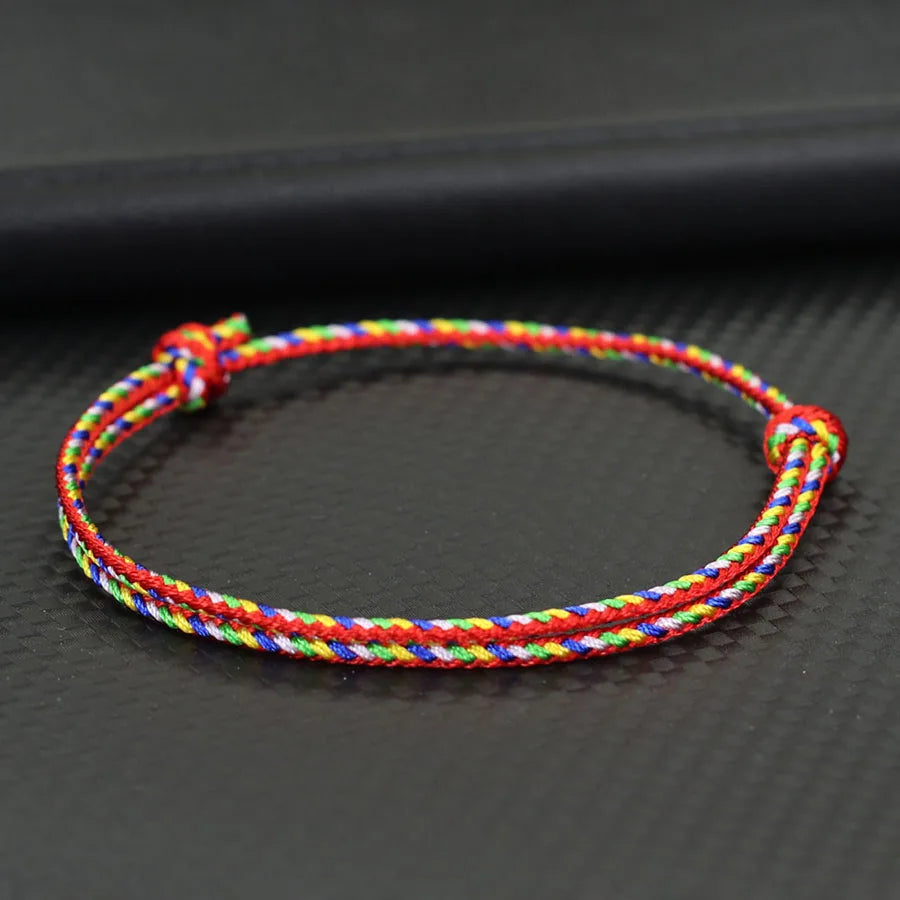 4 Colors Lucky Rope Bracelet For Men Grade A 2mm Thin String Charm Braslet Handmade Adjustable Friendship Braclet Boyfriend Gift
