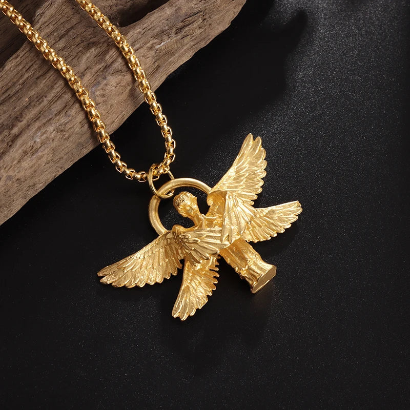 Silver-Plated Anime Mecha Beautiful Girl Girl Pendant Necklace Men and Women Hip-Hop Rock Punk Trendy Jewelry Gift - Madeinsea©