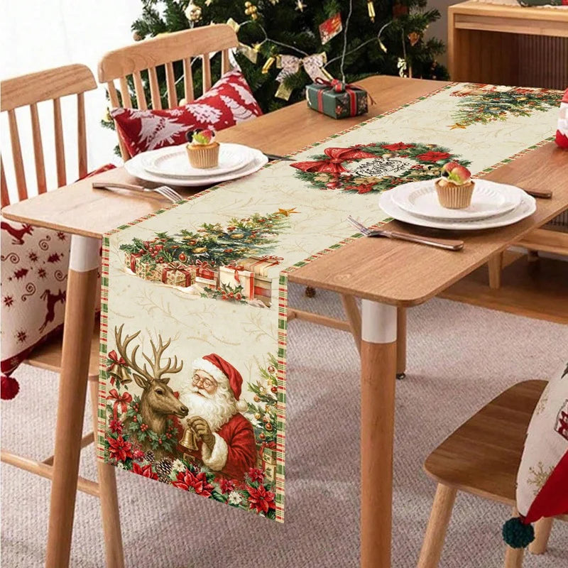 Christmas Table Runner Merry Christmas Decoration For Home Xmas Table Decor 2025 Navidad Notal Noel Ornament Happy New Year 2026