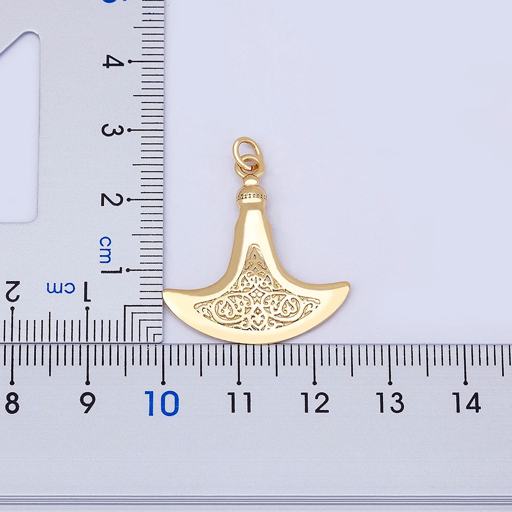 Nidin Bijoux de mode pour hommes femmes mythologie nordique pendentif hache collier cuivre plaqué or longue chaîne tour de cou fête barre cadeau