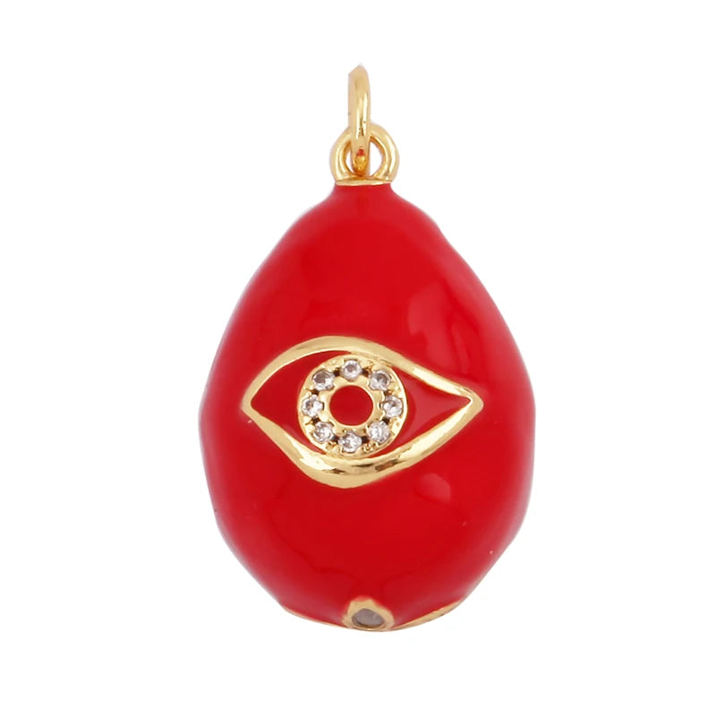 Fashion Newest Colourful Enamel Ball Shape Big Size Charm Pendant,Gold Plated Eye Flower DIY Necklace Jewelry Accessories L04