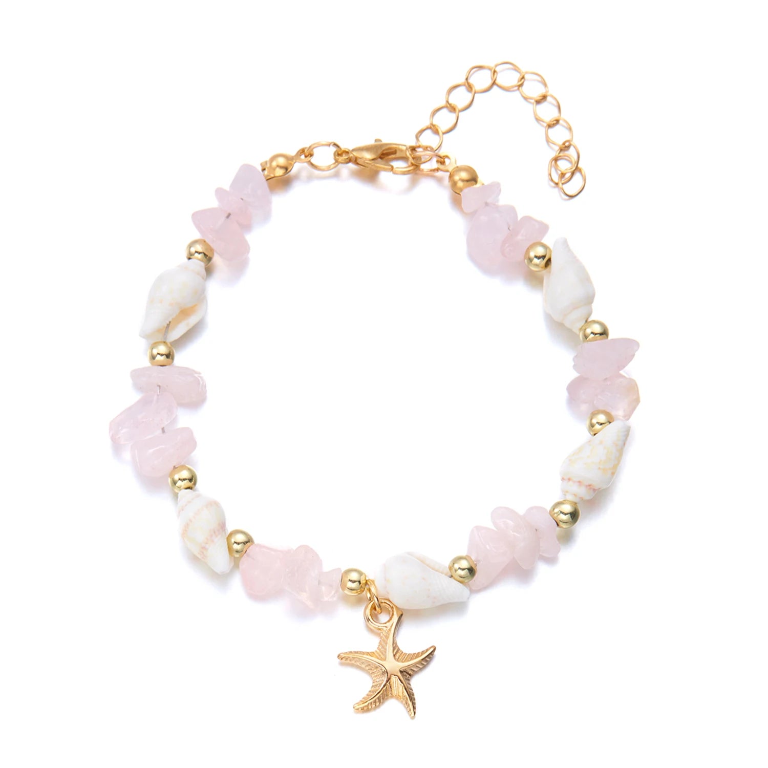 Bohemian Starfish Conch Beads Bracelets For Women Handmade Irregular Stone Beaded Bangles Beach Party Friendship Jewelry Gift