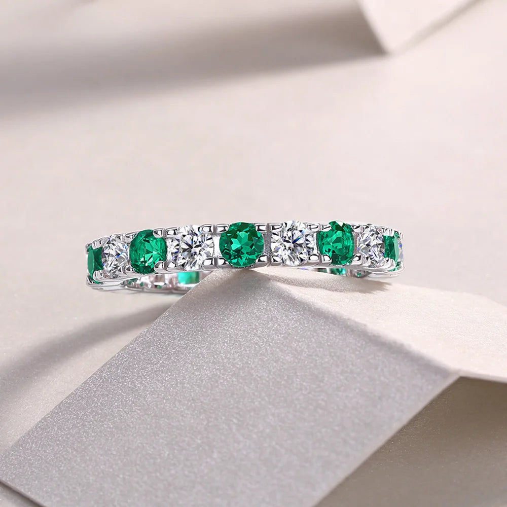 Serenity 3mm D Color Moissanite Rings Women Anniversary Gift S925 Sterling Silver Rings Sapphire Ruby Emerald Bands Fine Jewelry - Madeinsea©